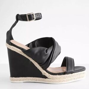 Black Wedge Sandals size 7.5